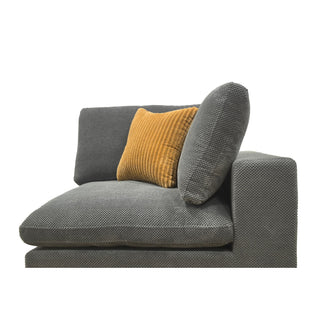 Coffee Bean Like Upholstery Full Compressed Modular Sectional With Toss Pillows - Light Gray