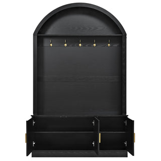 Arched Top Hall Tree With 5 Hooks