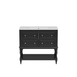 Bathroom Vanity Cabinet With Undermount Sink, 4 Drawer Set
