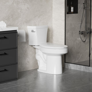 Gloss 2 Piece Toilet With 1.28 Gpf Tornado Flush, Rimless Bowl, Soft Closing Seat - Gloss White