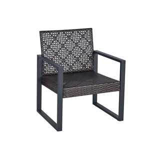 4 Piece Patio Furniture Set With Acacia Wood Table Top And Cushions