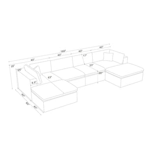 Custom Configuration Modular Sectional With Toss Pillows