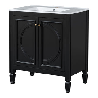 Double Sink Bathroom Vanity Set With Wall Mount Mirror Cabinet