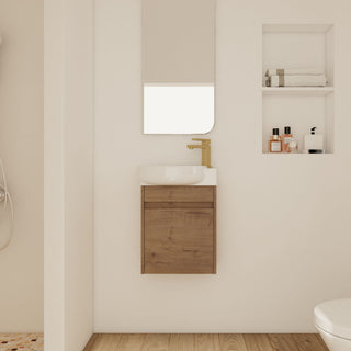 Modern Bathroom Vanity With Ceramic Basin, Wall Mounted Floating Sink Combo, Storage Cabinet