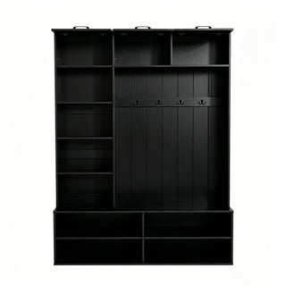 Farmhouse Hall Tree & Bench And Shoe Storage