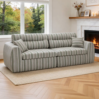 3 Seater, Couch With Throw Pillows For Living Room