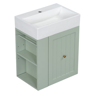 Modern Bathroom Vanity With Sink, Storage Cabinet, Drawer & Side Shelf