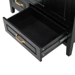 Bathroom Vanity With Sink, Soft Closing Doors & Drawers, Metal Handles