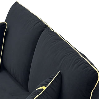 Sofa With Rolled Arms, 3 Seater Couch, Living Room Accent