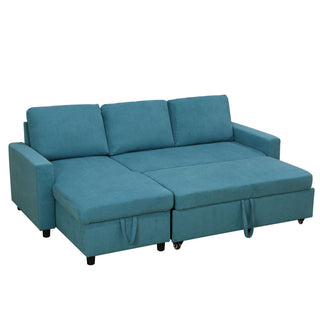 L - Shaped Convertible Sofa Bed With Storage Chaise