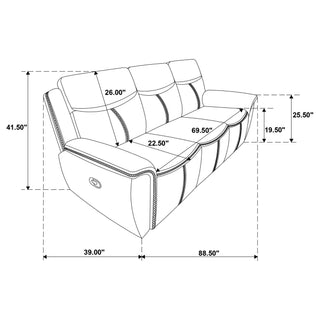 Stanwicke - 2 Piece Motion Reclining Sofa Set With Contrast Stitching - Blue