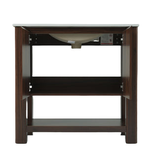 Modern Bathroom Vanity With Rectangle Ceramic Sink, Soft Closing Doors