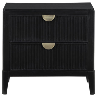 Mason - 2 Drawer Nightstand With Fluted Design - Black