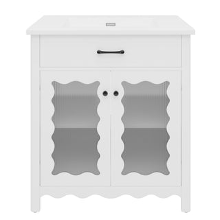 Modern Bathroom Vanity With Tempered Glass Doors