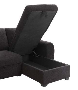 Veronica - Reversible Sleeper Sectional Sofa With Storage Chaise - Black