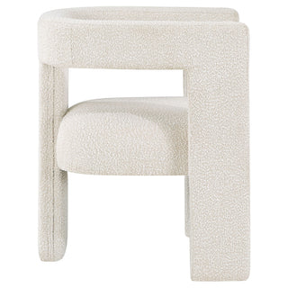 Verda - Upholstered Accent Side Chair In Soft With Rounded Open Back And 3 Leg Base - White