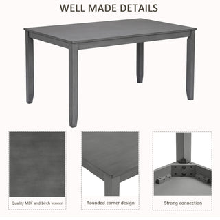 Kitchen Dining Set, Rectangular Dining Table & Upholstered Chairs