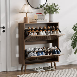 Shoe Cabinet, Storage Unit For Hallways - Walnut