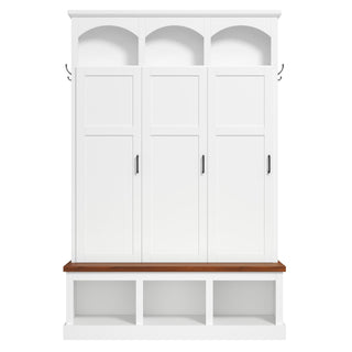 Classic Arched Design Hall Tree With 3 Hidden Storage