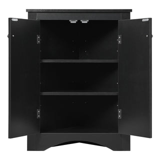 Triangle Bathroom Storage Cabinet With Adjustable Shelves, Freestanding Floor Cabinet For Home Kitchen