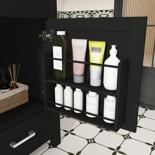Bathroom Vanity Set, Cabinet With Doors & Drawers, Single Faucet Hole - Black