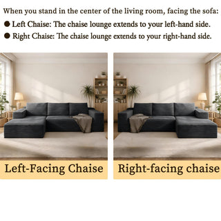 Modern L-Shaped Sectional Sofa With Left Facing Chaise