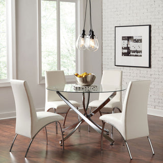 Declan - Round Top Dining Table - Chrome