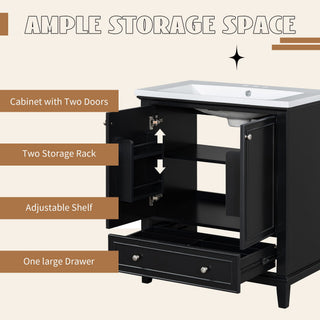 Modern Bathroom Vanity With Sink Combo, Multi Functional Cabinet With Doors And Drawer