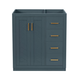 Retro Style Bathroom Vanity With 3 Drawers & Soft-Closing Doors