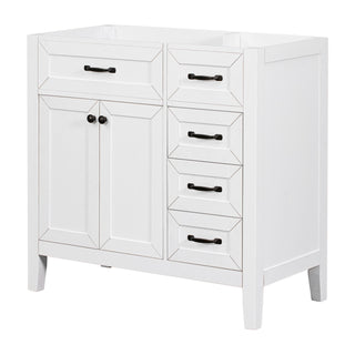 Modern Bathroom Vanity Base Only, 2 Doors And 3 Drawers