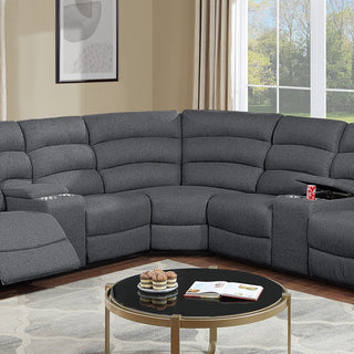 Manual Motion Reclining Loveseat 3 Piece Sectional Set With Console Storage And Cup Holders
