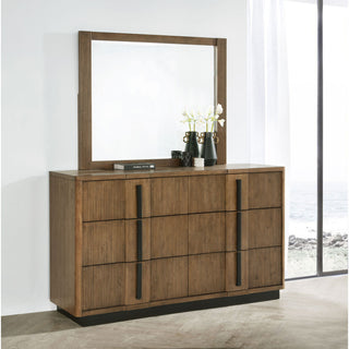 Moraga - 6 Drawer Dresser With Mirror - Ash Brown