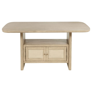 Kimpton - Counter Height Dining Table With Storage Cabinet And Shelves - Beige
