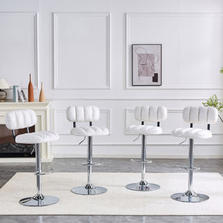 Adjustable Height Bar Stools With Footrest For Kitchen Island (Set of 2)
