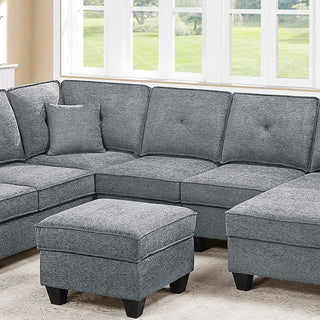 5 Piece Sectional Set With USB Port And Ottoman