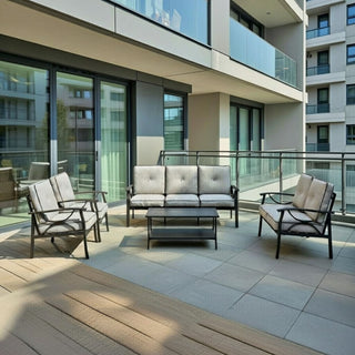 Patio Furniture Set & Coffee Table And Cushions For Backyard