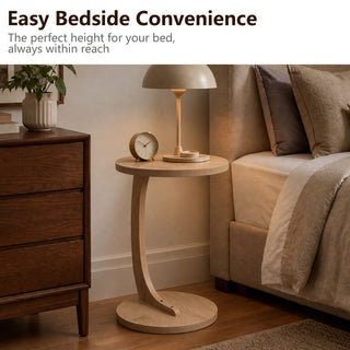C - Shaped End Table With Sturdy Base