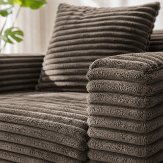 Soft Striped Convertible Sofa Bed, Dual Use Lounge Couch With Cup Holders And Pillows
