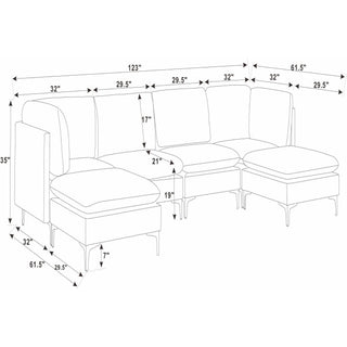 Upholstered Modular Sectional & Tall Legs