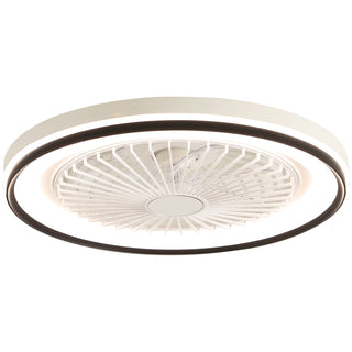 RGB Dimmable LED Bladeless Ceiling Fan With Remote Control, Flush Mount - White