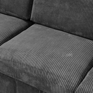 Oversized Modular Sectional Sofa Set With Loveseat & Ottoman, 6 Piece Living Room Furniture - Dark Gray