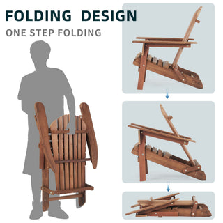 Lounge Patio Chair For Garden Outdoor Wooden Folding Adirondack Chair (Set of 2) Solid Cedar Wood Lounge Patio Chair For Garden