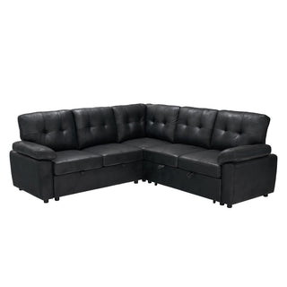 Convertible Sectional Sofa Bed With Pull Out Sleeper And Storage