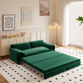 Queen Pull Out 3 In 1 Convertible Sleeper Sofa With Side Storage