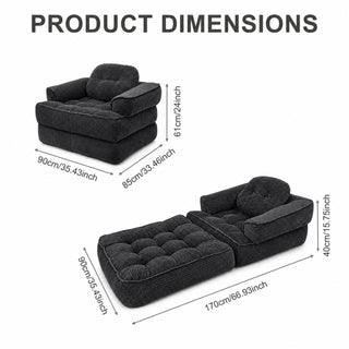 Convertible 2 In 1 Armrest Sofa For Bedroom