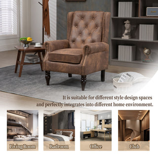 Modern Accent Armchair With Sturdy Wood Legs
