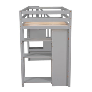Loft Bed With Storage Drawers And Stairs With Shelves