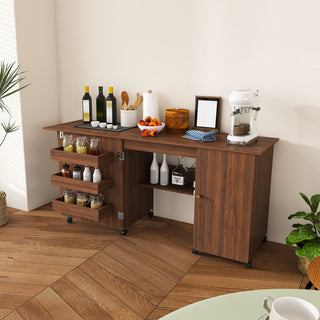 Foldable Sewing Table With Locking Casters