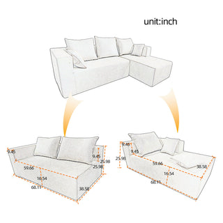 Modular Corner Sofa With Soft Fabric