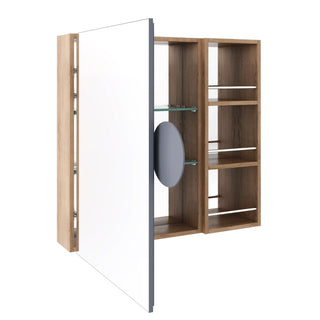 29.63" Wall Mounted Bathroom Cabinet With Adjustable Shelves - Imitative Oak